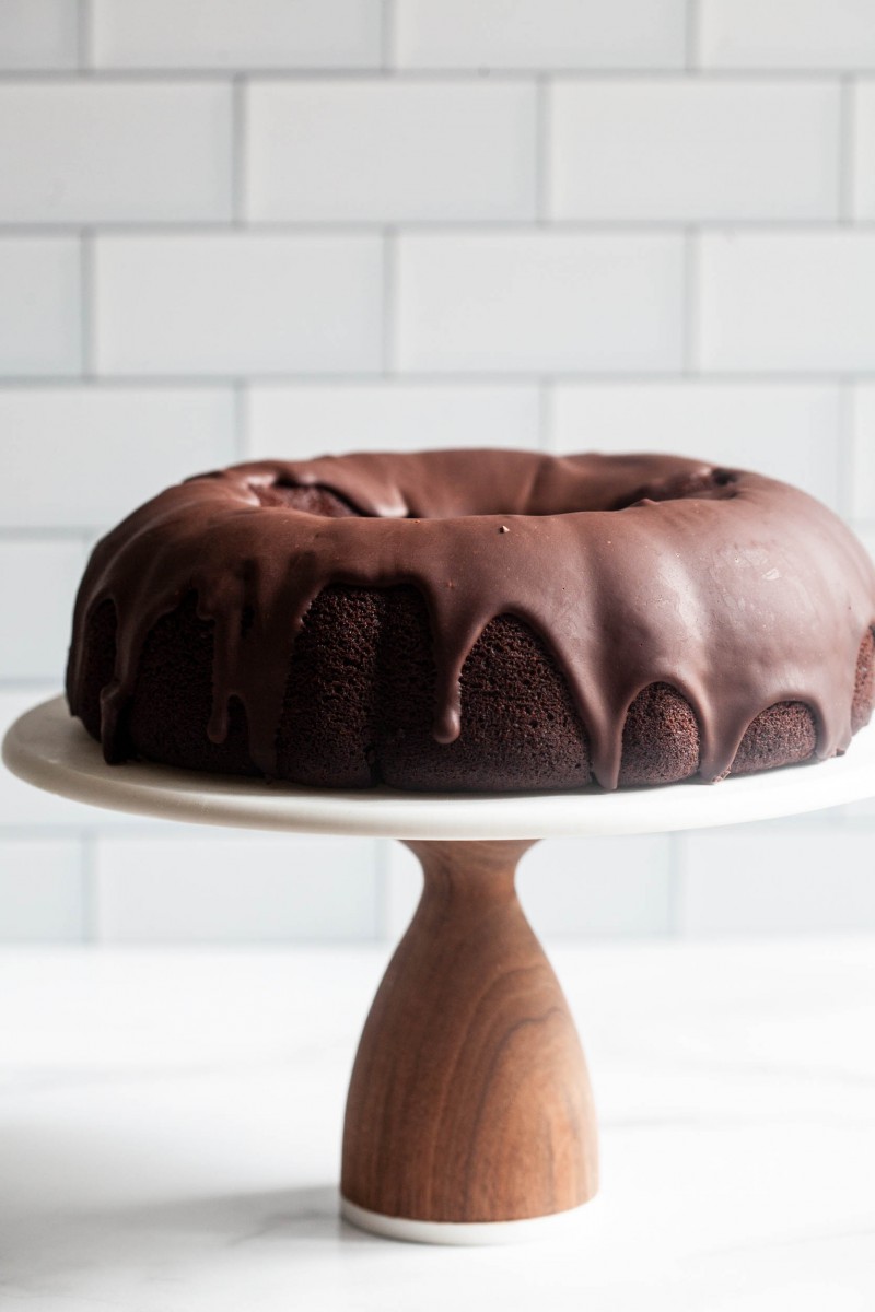 Vegan Chocolate Bundt Cake with Chocolate Ganache Glaze