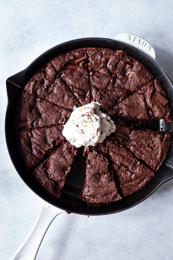 Fudgy Secret Ingredient Vegan Skillet Brownies