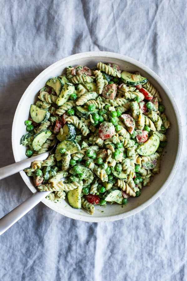 Tahini Pesto Pasta Salad | The Full Helping