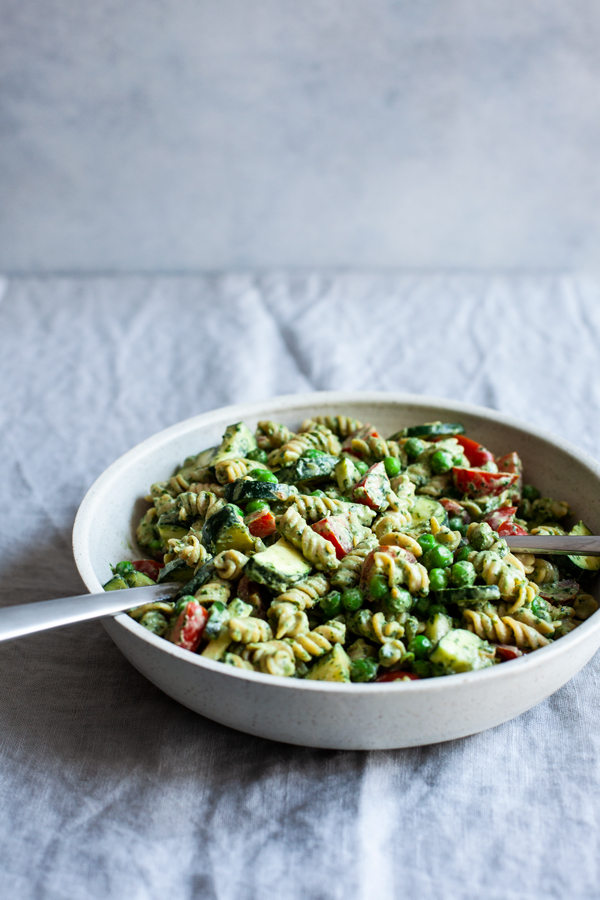 Tahini Pesto Pasta Salad | The Full Helping