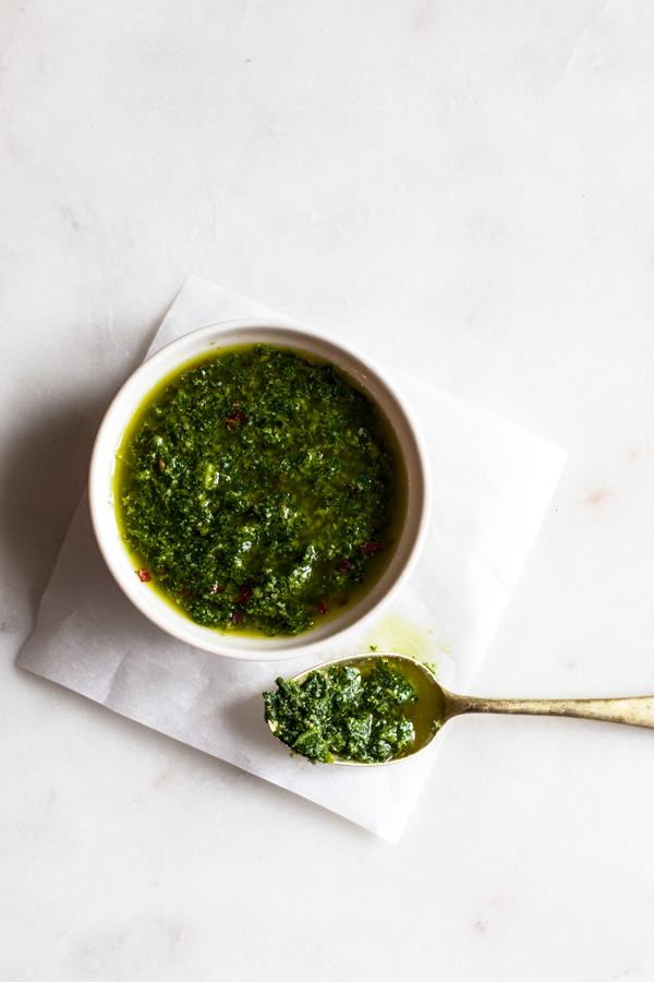 Farro & Roasted Vegetables with Italian Salsa Verde | The Full Helping